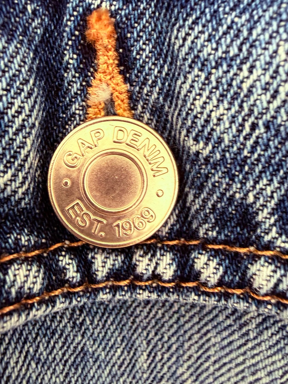 GAP Blue Denim Jacket with Cream Sherpa Lining - Picture 5 of 11